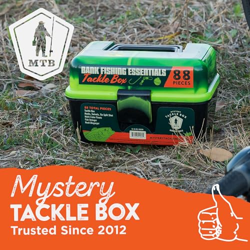 Catch Co Mystery Tackle Box Bank Fishing Essentials - 88 Pieces - Small Tackle Box - color: Blue