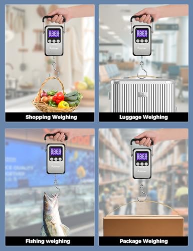 Fish Scale, Max 130lbs Fishing Scale,Multi-Mode Pound/Ounces & Kilograms,LCD Display - style: Silver
