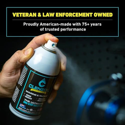 CLENZOIL Marine & Tackle - Fishing Gear Oil Lubricant - for Fish Care Reels, Boat Motors, Downriggers & More - Easily Oils Applicator - size: 6 oz Aerosol