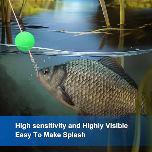 PATIKIL Fishing Bobbers Floats, Fishing Rig Float Round Slip Responsive Pompano Floats Buoy Rig Stoppers for Surf Fishing - size: 0.8 Inch