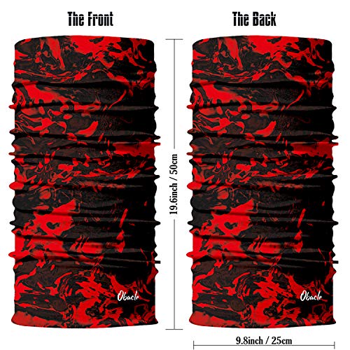Obacle Seamless Face Mask Rave Bandana Men Women for Dust Sun Wind Protection - color: Pure Black Red