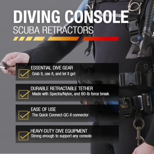 Gear Keeper Scuba Retractable Lanyard for Dive Console & Depth Gauge - Keeps Scuba Gear Secure & Accessible - Made in USA - size: Chest Mount (Mini), style: Hd Rotating Snap Clip
