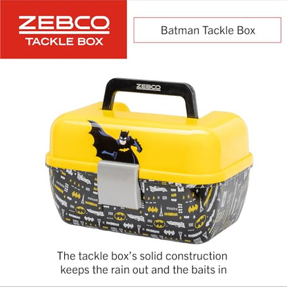 Zebco Youth Tackle Box, Single Lift-Out Tray, Secure Snap Closure - style: Batman