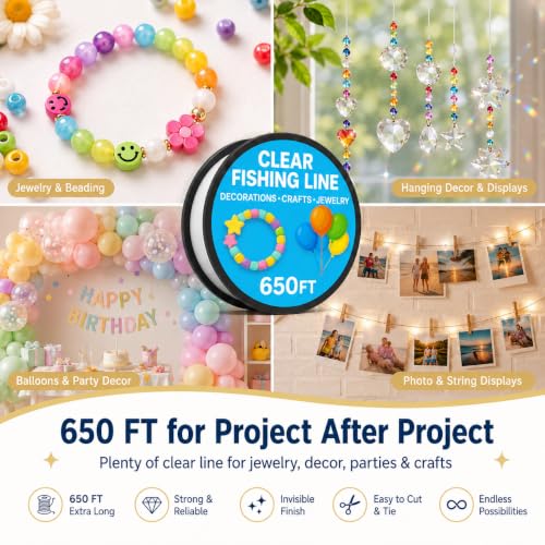 Clear Fishing Line for Decorations - Crafts - Jewelry