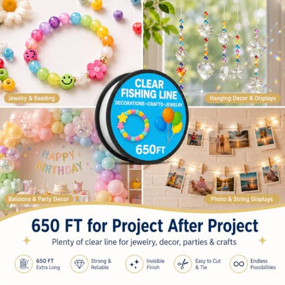 Clear Fishing Line for Decorations - Crafts - Jewelry