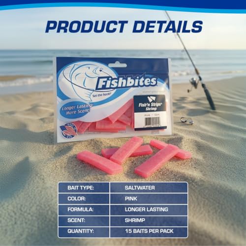 Fishbites Fish'n Strips - Shrimp - color: Pink