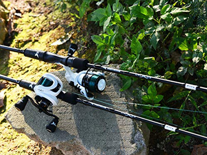 KastKing Crixus Fishing Rod and Reel Combo, High Performance Spinning & Baitcaster Combo, IM6 Graphite 2Pc Blanks, Zirconium Oxide Rings, SuperPolymer Handle, Lightweight Reel with Aluminum Spool - size: Cast-6'0" Medium- Right Handed-2pcs