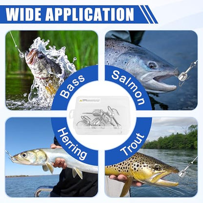 Snagging Hooks Snagging Weighted Treble Hooks Large Treble Fishing Hook Bunker Snag Hook with Weight for Saltwater Freshwater Bass Trout Salmon 5/0 6/0 8/0 10/0 - size: 10/0-2.5oz-5pcs