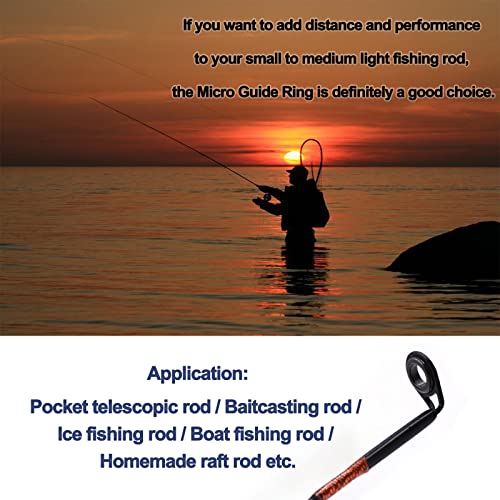 FishTrip Micro Rod Tips Repair Kit - 30pcs Baitcasting Rods Fishing Rod Tip Guides Replacement Kit Ceramic Micro Eyes Rings Saltwater Freshwater
