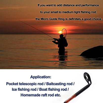 FishTrip Micro Rod Tips Repair Kit - 30pcs Baitcasting Rods Fishing Rod Tip Guides Replacement Kit Ceramic Micro Eyes Rings Saltwater Freshwater