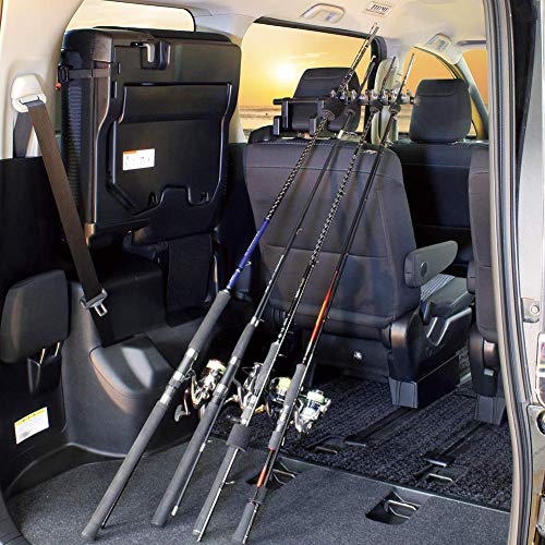 LITTLEMOLE Vehicle Fishing Rod Holder, Adjustable Car Fishing Rod Rack, Universal Fishing Pole Rack for SUVs, Wagons, Vans