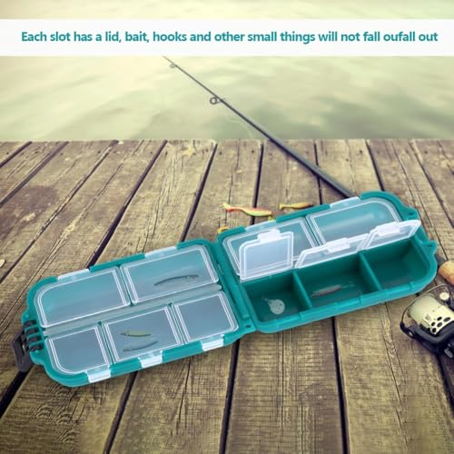 Layer Fishing Tackle Box – 10-Slot Portable Lure & Hook Organizer Storage Case for Baits & Terminal Tackle, Compact Design for Shore & Boat Fishing