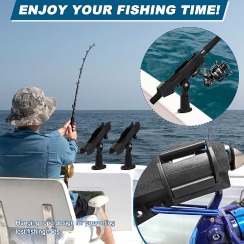 2pack Fishing Rod Holders for Boat, Kayak Fishing Rod Holder Boat Fishings Pole Holders for Track Mount/Deck Mount, Fishings Gear Accessories for Kayak, Canoe, Boat