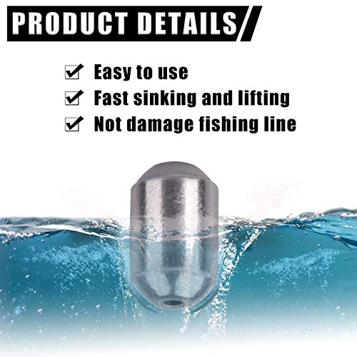 Iron Fishing Egg Sinker Weights 30pcs Fishing Sinkers and Weights Assortment Drop Bass Casting Sinker Weights with Fishing Tackle Box Kit for Saltwater Freshwater