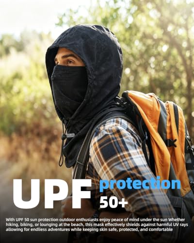 Cooling Breathable Balaclava Mask Sun UV Protection Sun Face Shield for Men Women Fishing Cycling Motorcycle Skiing Hiking - color: Black