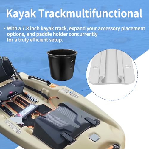 Aluminum Kayak Track, Kayak Rail for Fishing Rod Holder, Kayak Rail Track for Paddle Holders, Kayak Gear Track Accessories for Cup Holder, Kayak Accessories Mount Track - size: 4 Inch