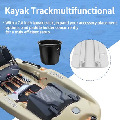 Aluminum Kayak Track, Kayak Rail for Fishing Rod Holder, Kayak Rail Track for Paddle Holders, Kayak Gear Track Accessories for Cup Holder, Kayak Accessories Mount Track - size: 4 Inch