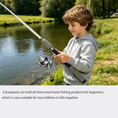 Spining Reels and Fishing Rod Combos (2-Pack), 5ft /6ft Fishing Pole, Size 2000 Reels, Pre-Spooled with 10 lb and 15 lb Mono Line - size: 4.92FT