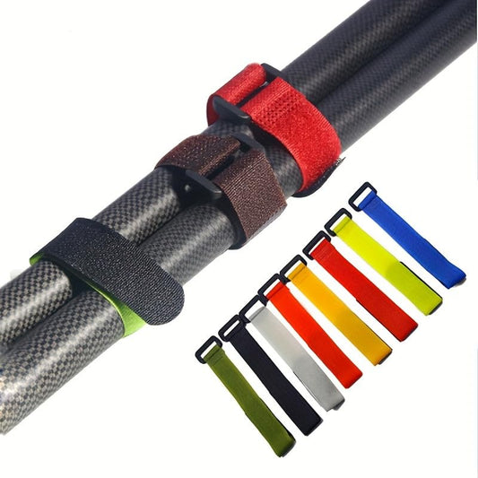 10 Pcs Anti-Slip Fishing Rod Straps, Reversible Hook and Loop Tie Bands, Non-Slip Bundling Belts for Fishing Rod Storage and Organization
