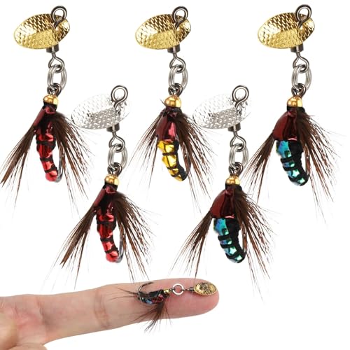 Dovesun Fly Fishing Lures Fly Fishing Flies Wet Fishing Flies Fishing Lures Fishing Spinner for Bass Sunfish Pike Trout 5PCS/10PCS - color: Fly-5pcs, size: Size8#