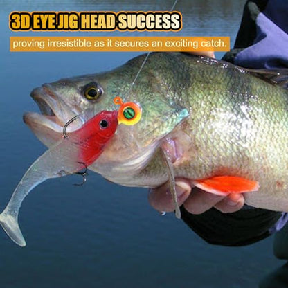Round Jigs Heads for Fishing, 3D Eyes Ball Head Hooks with Stacked Cone Keeper, 1/8oz 1/5oz 1/4oz 3/8oz Crappie Jig Heads for Bass Fishing Trout Crappie Panfish Walleye - size: Assorted size-30PCS