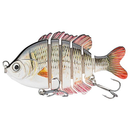 BASSDASH SwimPanfish Multi Jointed Panfish Bluegill Swimbaits Hard Topwater Bass Lures Fishing Lure Crank Saltwater 3.5in/0.85oz - color: Carp