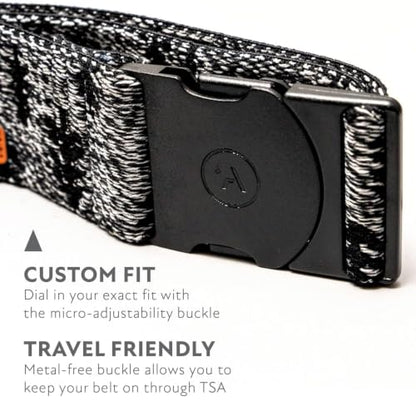 Arcade The Original Unisex Adventure Belt, Heavy Duty Elastic Webbing, Non-Metal Travel Friendly Buckle - color: Ranger Hinterland - Heather Black, size: Standard (Up to 40"); 1.5" Wide