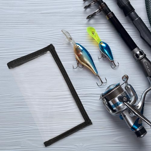 PATIKIL Fishing Lure Wrap Durable PVC Lure Covers Fishing Hook Cover Bait Storage Easily See Lures Keep Fishing Safe - color: Black, size: 4.3" x 7.9"