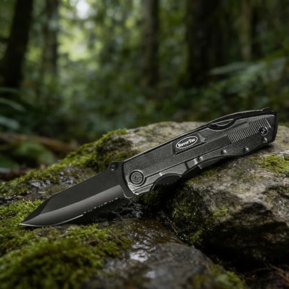 RoverTac Pocket Knife, 15-in-1 Multitool with Pliers, Bottle & Can Opener, 9 Screwdriver Bits, Locking Mechanism & Nylon Sheath - EDC Multi Tool for Camping, Hiking & DIY, Gift for Men & Dad - style: Multi-Knife Pliers