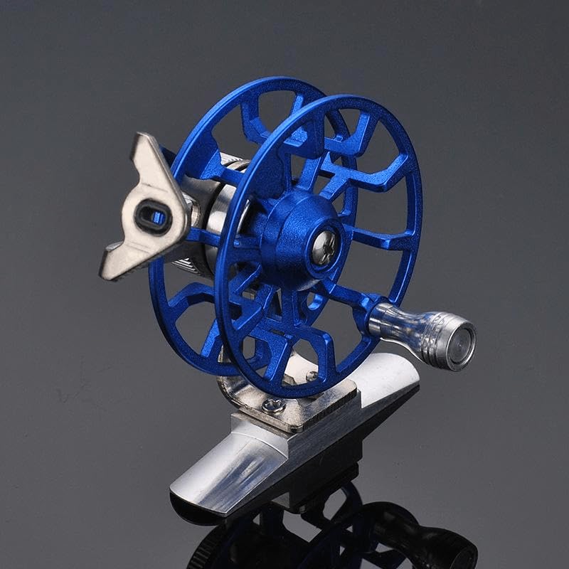 Full Metal Ultra-Light Former Ice Fishing Reels Wheel Fly Fishing Reel Aluminum Fishing Accessories - color: blue