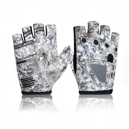 Stubby Fingerless Fishing Gloves Men - Lightweight Breathable Anti-Slip Kayak Gloves Women for Kayaking, Sailing,Paddling,Rowing - color: Camouflage gray, size: Large-X-Large