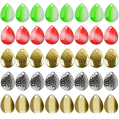 Colorado Spinner Blades Fishing Lures Kit 40pcs DIY Lure Making Set for Spinner baits Spoons Walleye Rig Trout Salmon Bass Fishing - style: A-40pcs