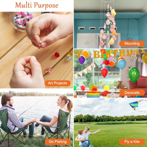 Clear Fishing Line Wire 755 ft, Invisible Monofilament Fishing Line Wire, Nylon String for Hanging Balloons Garland Crafts Picture Decorations, Clear String Threads Cords WUINOID - style: 0.27mm/1640ft