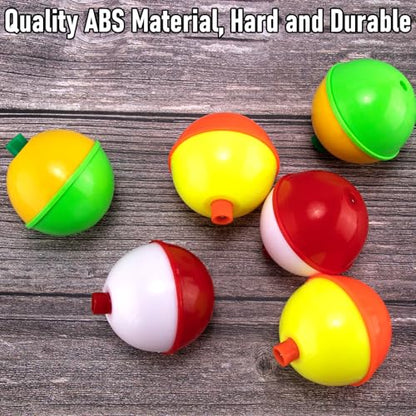 Dr.Fish 20 Pack Fishing Bobbers, Snap on Fishing Floats Hard ABS Spring Float Push Button Bobber for Trout Bass Crappie Freshwater - color: Green/Chartreuse, size: 1.0 inch