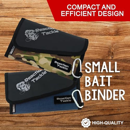 Reaction Tackle Fishing Tackle Organizer Case, Soft Bait Binder for Soft Plastics and Terminal Tackle with Zippered Sleeves, Small Blue - size: Small Blue