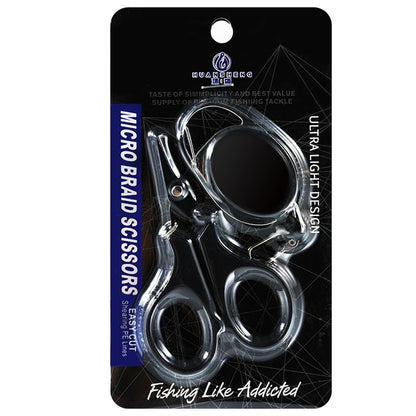 Special Fishing Scissors for Cutting PE Braided Line, Nylon & Fluorocarbon Lines - With Retractable Buckle, Stainless Steel (Black) - color: Black