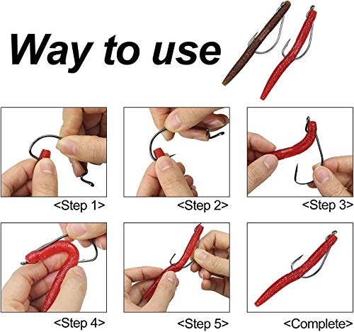 Bass Fishing Hooks 3X Strong Offset EWG Worm Hooks Jigs for Soft Plastic Bait Bass Trout Texas Rig 1-5/0 - size: 150PCS-3/0
