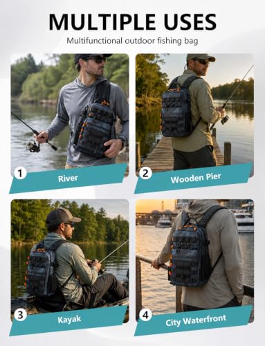 2 in 1 Compact Tactical Fishing Backpack with Tackle Boxes, Lightweight Waterproof Tackle Bag Fit 2 * 3600 Tackle Boxes, 2 Rod Holders Storage, Fishing Accessories Gift for Men Green - color: green