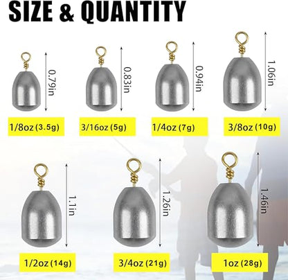 Iron Fishing Weights Sinkers, 20pcs Bass Casting Sinker Weights with Ring Drop Fishing Sinker and Weights for Saltwater Surf Sea Fishing - size: 20pcs 1oz