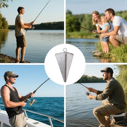 Pyramid Sinkers Assorted Weights 2oz 3oz 4oz, Lead Surf Fishing Sinkers for Saltwater Beach Bottom Fishing (5-8 Pack) - size: 4oz-5pcs