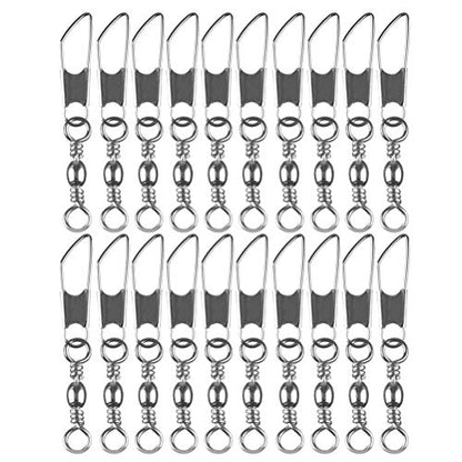 30pcs Eight-Character Fishing Rolling Swivels Fishing Hook Connector Tackle Fishing Rolling Rings (Silver Size 4) - size: 12