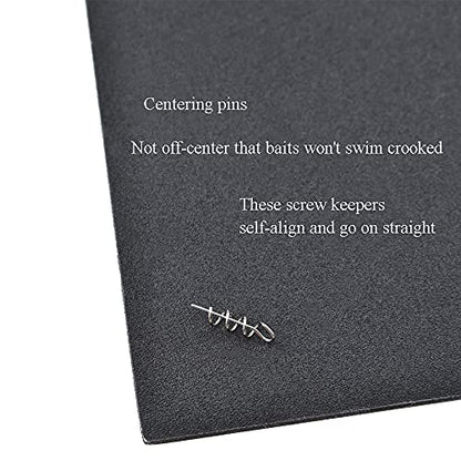 Centering Pin Spring Twist Lock Fishing Screw Worm Hook Crank Grub Rig Fixed Bait Run Straight Self Align Long Enough Secure Not Off Center Stainless Steel for Soft Lure - size: 16mm 100Pcs
