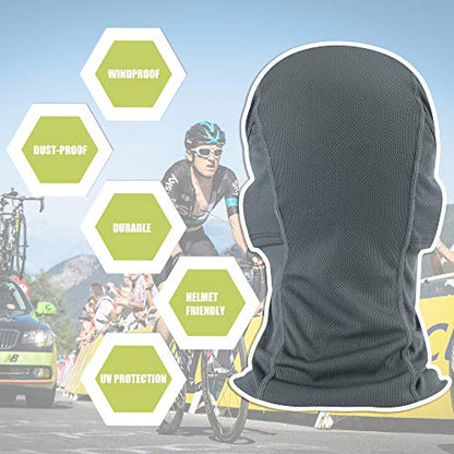 Balaclava Face Mask Adjustable Windproof UV Protection Hood - color: Grey