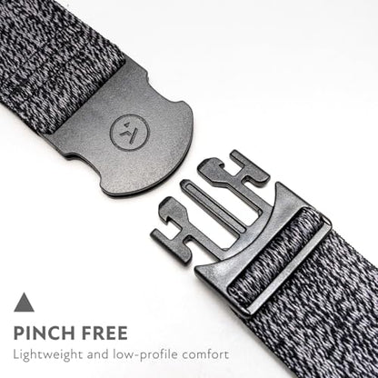 Arcade The Original Unisex Adventure Belt, Heavy Duty Elastic Webbing, Non-Metal Travel Friendly Buckle - color: Foundation - Heather Black, size: Standard (Up to 40"); 1.5" Wide