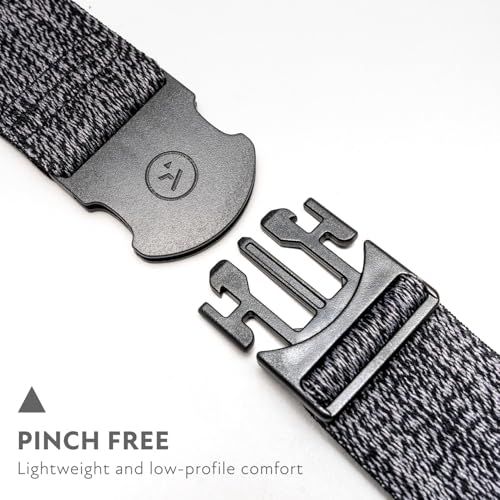 Arcade The Original Unisex Adventure Belt, Heavy Duty Elastic Webbing, Non-Metal Travel Friendly Buckle - color: Foundation - Heather Black, size: Standard (Up to 40"); 1.5" Wide