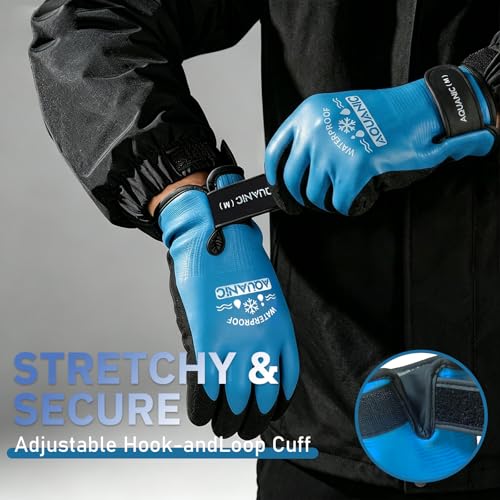 100% Winter Waterproof Gloves for Men and Women, Scratch & Slip Resistant Design for Lobstering, Crabbing, Fishing, Spearfishing, Freediving, Boating and Sailing - size: Medium