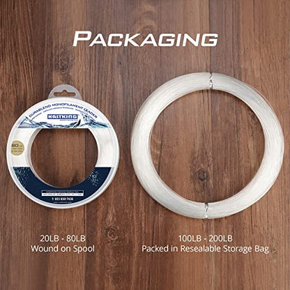 KastKing DuraBlend Monofilament Leader Line - Premium Saltwater Mono Leader Materials - Big Game Spool Size 120Yds/110M - size: 40 LB (Wound on Spool) 0.55mm