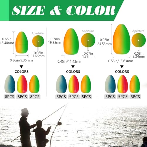 Dovesun 220/104/80/60/54/52/42pcs Pompano Rig Floats for Surf Fishing Foam Bobbers for Fishing Fly Fishing Bobbers Floats Bright Color Kit/Round/Cylindrical/Heart/Bullet/Pill/Spin Shape - color: Bullet-54pcs