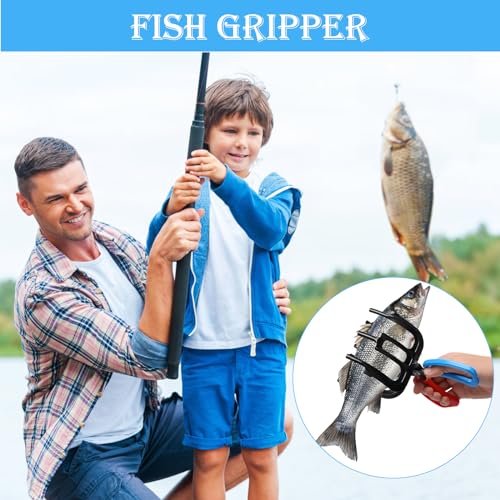 2 Pack Fish Gripper, Non-Slip 3 Claw Metal Fishing Pliers Gripper for Fish Control Clamp, Colorful Fishing Claw Grabber Holder