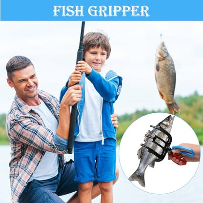 2 Pack Fish Gripper, Non-Slip 3 Claw Metal Fishing Pliers Gripper for Fish Control Clamp, Colorful Fishing Claw Grabber Holder